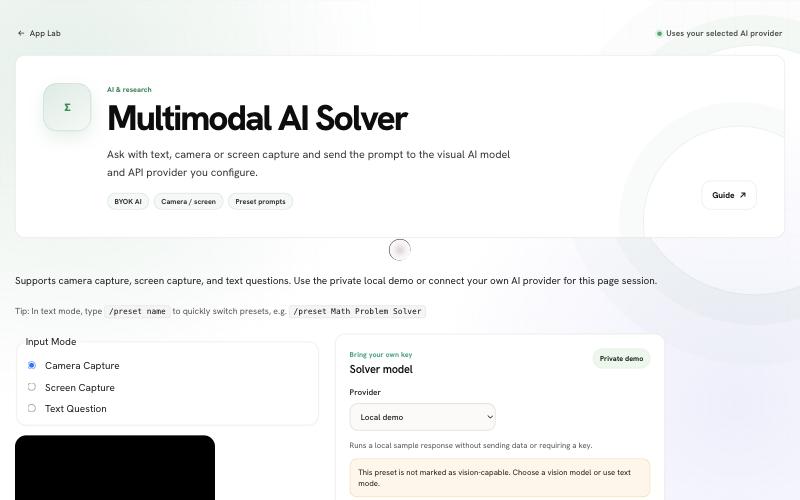 AI 解题器 interface